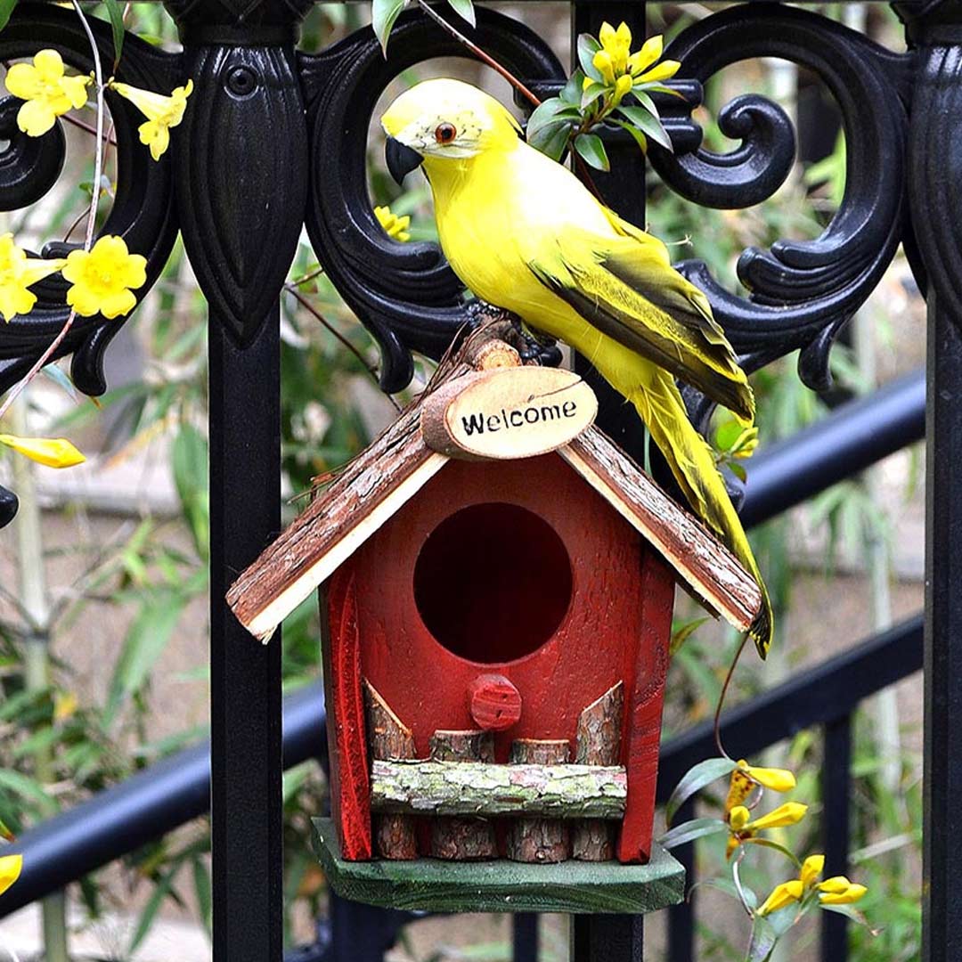 Handmade Wood Birdhouse Feajoy