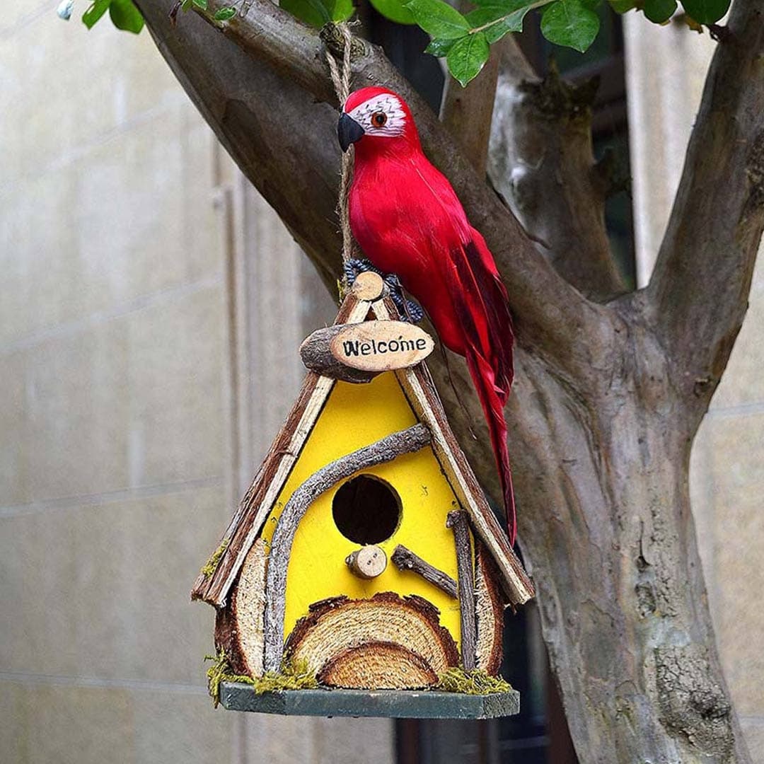 Handmade Wood Birdhouse Feajoy