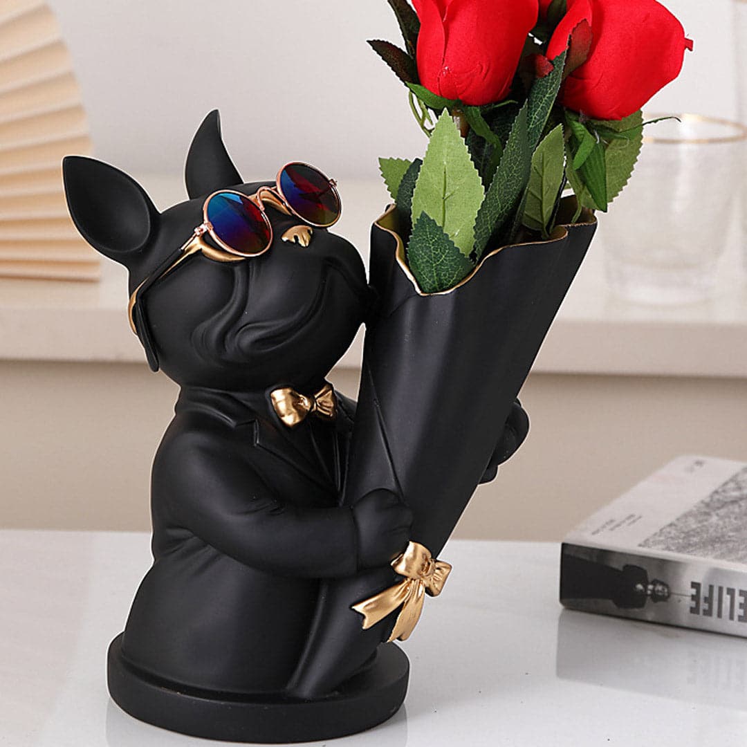 French Bulldog Flower Vase Feajoy