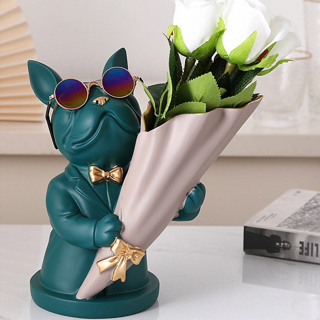 French Bulldog Flower Vase Feajoy