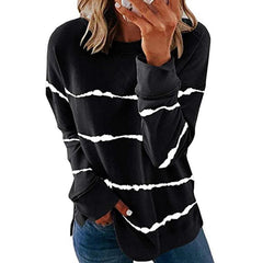 Women Casual Stripe Pullover giftpockets