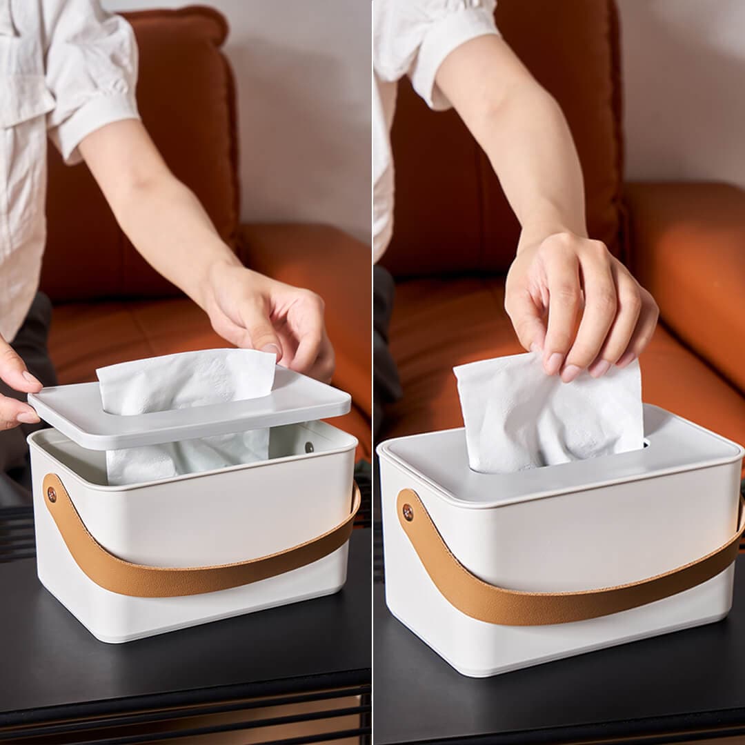 Simple Handle Tissue Box Feajoy