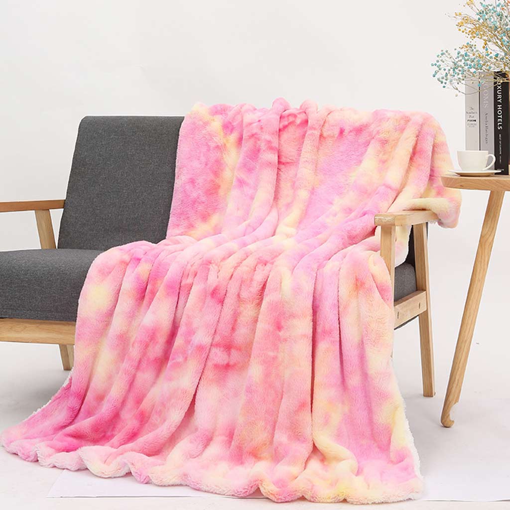 Rainbow Tie-dye Throw Blanket Feajoy