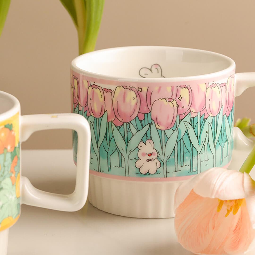 Flower Ceramic Coffee Mug dylinoshop