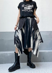 A-line skirt autumn and winter women's large high waist irregular black tie dye skirt AT-SKTS201014