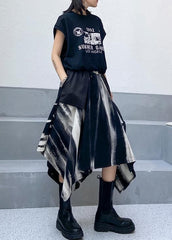 A-line skirt autumn and winter women's large high waist irregular black tie dye skirt AT-SKTS201014