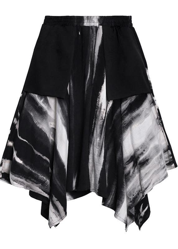 A-line skirt autumn and winter women's large high waist irregular black tie dye skirt AT-SKTS201014