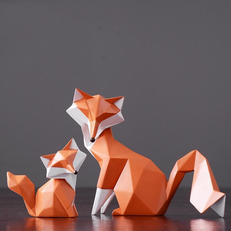 Geometric Orange Fox Feajoy