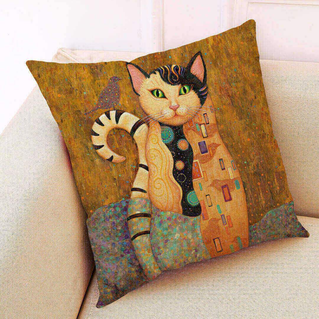 Gustav Klimt Cats Art Pillowcases Feajoy