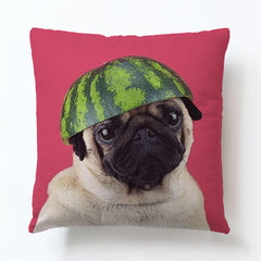 Cute Pug Art Pillow Cover dylinoshop