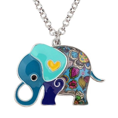 Acrylic An Elephant Cartoon Pattern Necklace Charm Jewelry BJS1146 Touchy Style