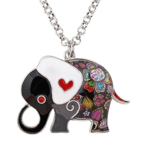 Acrylic An Elephant Cartoon Pattern Necklace Charm Jewelry BJS1146 Touchy Style