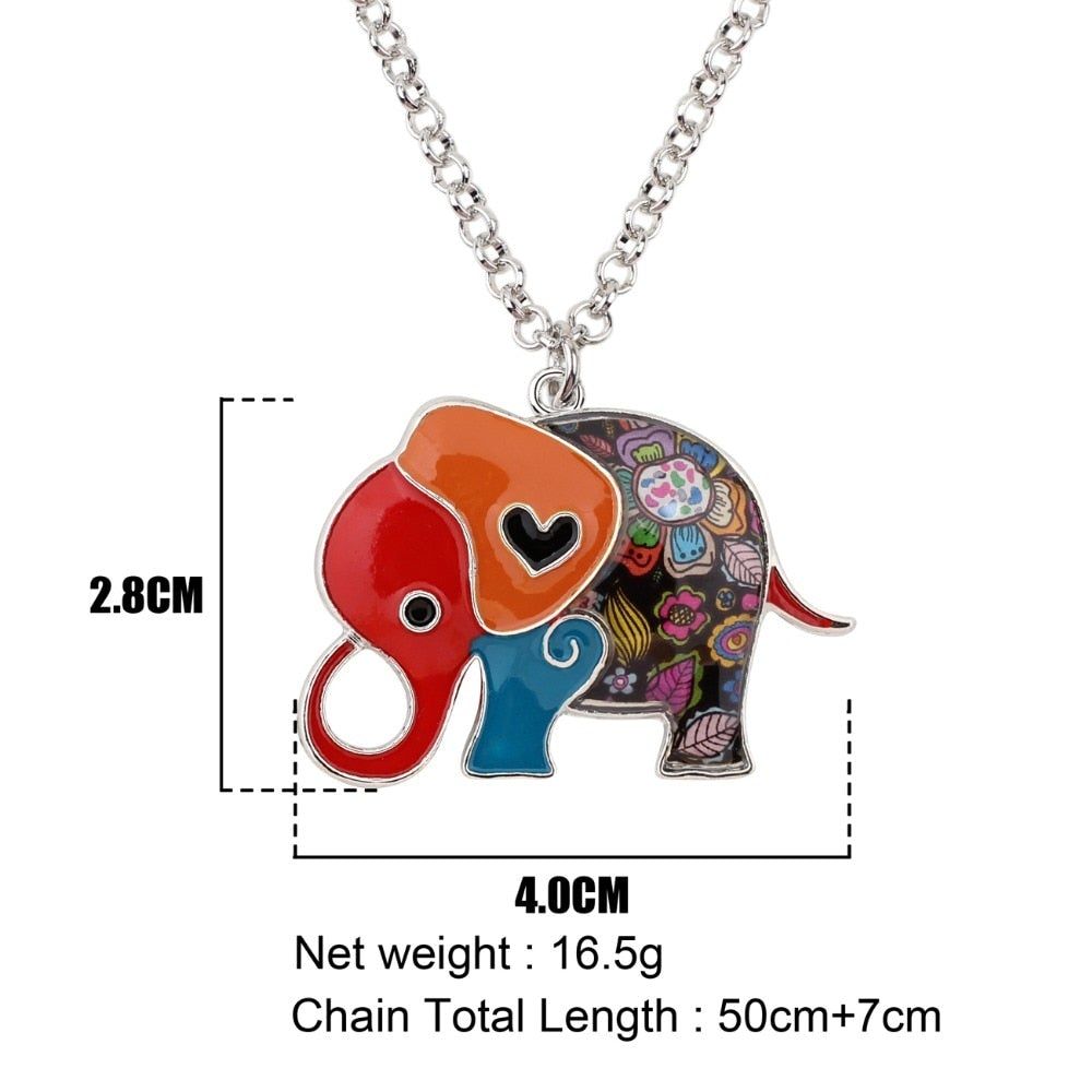 Acrylic An Elephant Cartoon Pattern Necklace Charm Jewelry BJS1146 Touchy Style