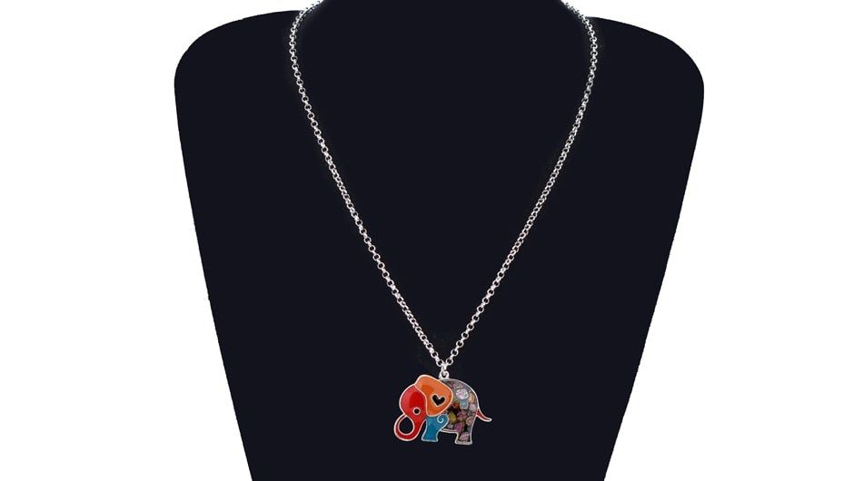 Acrylic An Elephant Cartoon Pattern Necklace Charm Jewelry BJS1146 Touchy Style