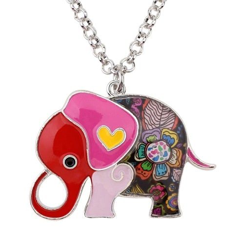 Acrylic An Elephant Cartoon Pattern Necklace Charm Jewelry BJS1146 Touchy Style