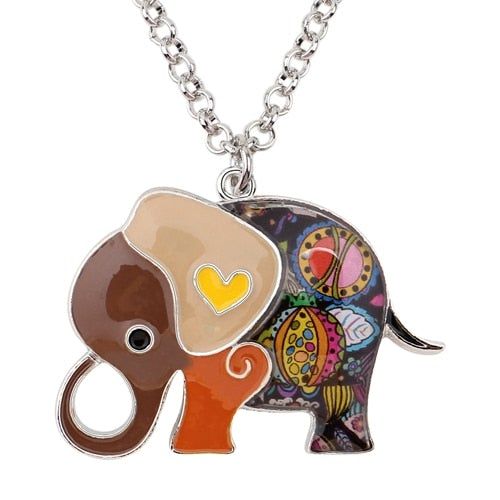 Acrylic An Elephant Cartoon Pattern Necklace Charm Jewelry BJS1146 Touchy Style