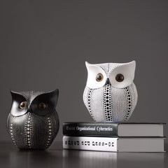 Dots Owl Resin Statues Feajoy