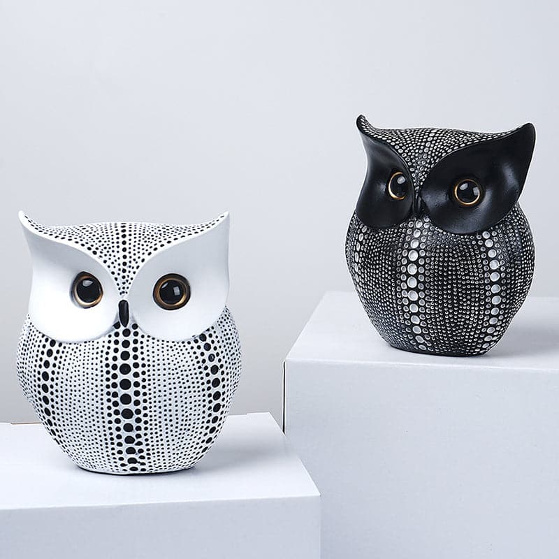 Dots Owl Resin Statues Feajoy