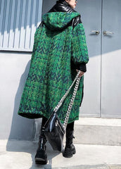 Aesthetic knitted coat trendy plus size green hooded zippered coats AT-TCT191113