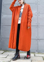 Aesthetic orange plus size winter knit baggy outwear AT-CDG191023