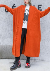 Aesthetic orange plus size winter knit baggy outwear AT-CDG191023