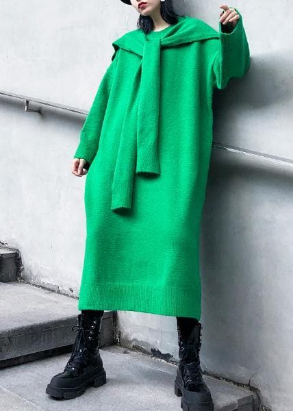 Aesthetic Two Pieces O Neck Sweater Outfits Quotes Green Hipster Sweater Dresses AT-NSD191101