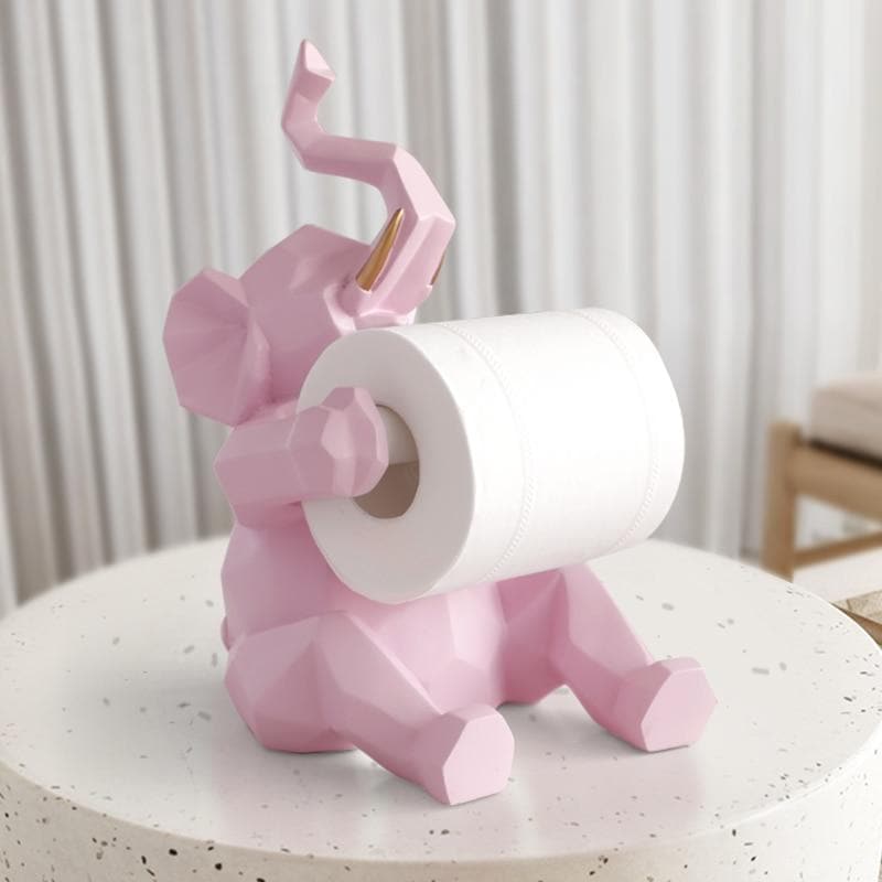 Geometric Elephant/Deer Toilet Roll Holder Feajoy