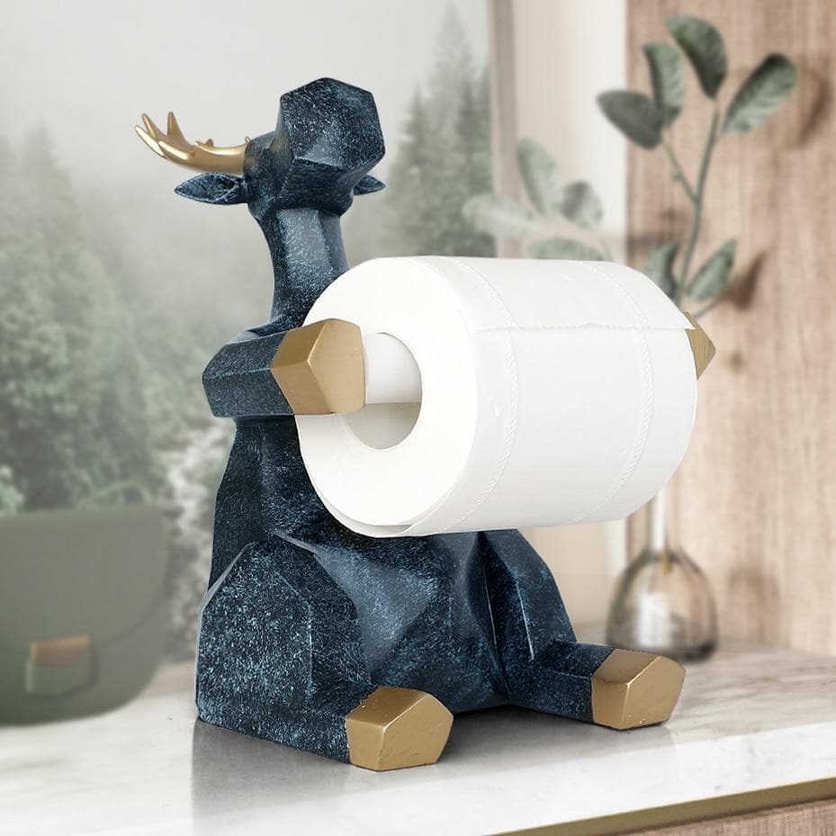 Geometric Elephant/Deer Toilet Roll Holder Feajoy