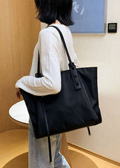 Art Black Solid Casual nylon Tote Handbag BGS211231