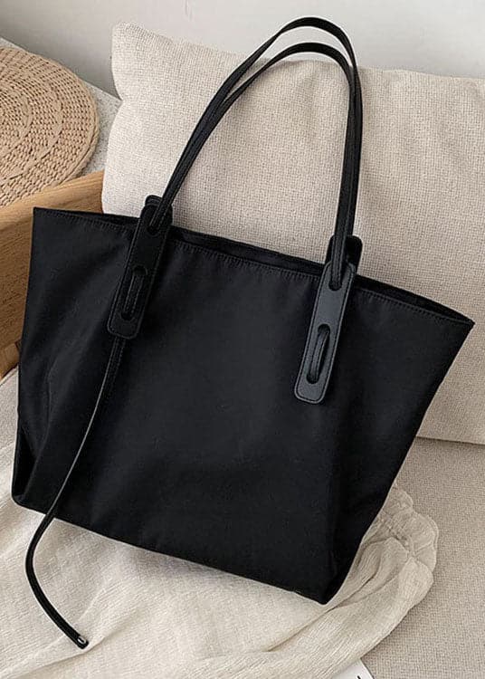 Art Black Solid Casual nylon Tote Handbag BGS211231