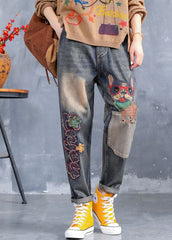 Art Blue Embroideried Pockets denim Pants Spring NZ-LPTS220105