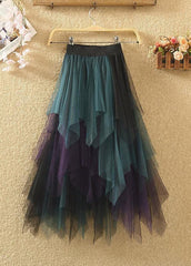 Art Casual Tulle Asymmetrical Patchwork Fall Skirt WS-SKTS211029