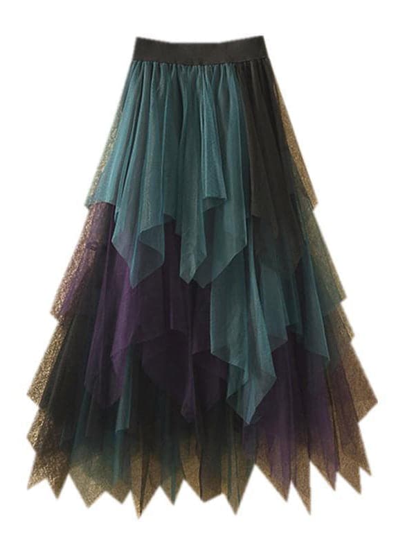 Art Casual Tulle Asymmetrical Patchwork Fall Skirt WS-SKTS211029