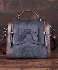 Art Red Brown fashion bow Paitings Calf Leather Messenger Bag BGS220210