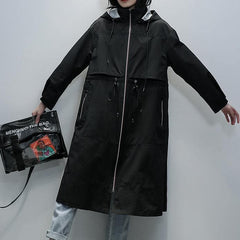 Art black Fashion clothes For Women coats hooded zippered coats TCT201207