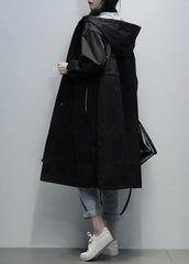 Art black Fashion clothes For Women coats hooded zippered coats TCT201207