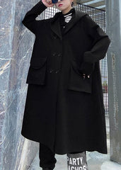 Art black Fine outwear coat hooded double breast fall outwears AT-TCT201022