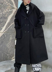 Art black Fine outwear coat hooded double breast fall outwears AT-TCT201022