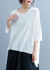 Art o neck asymmetric shirts Fashion Ideas white top LTP200725