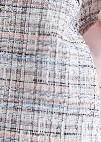 Art pink patchwork Plaid linen clothes For Women long sleeve false two pieces shift fall Dress FDM190830