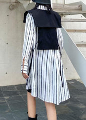 Art striped clothes lapel Button Down Dresses long shirt AT-LTP201014