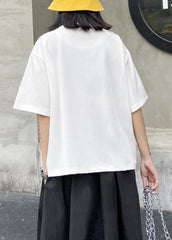 Art white Tunic o neck asymmetric oversized summer top AT-STP200508