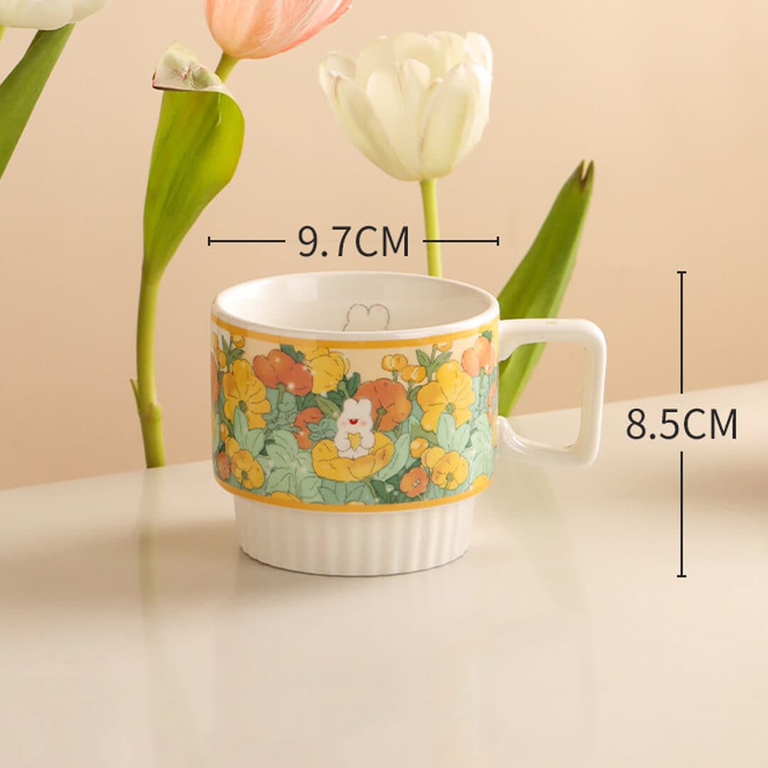 Flower Ceramic Coffee Mug dylinoshop