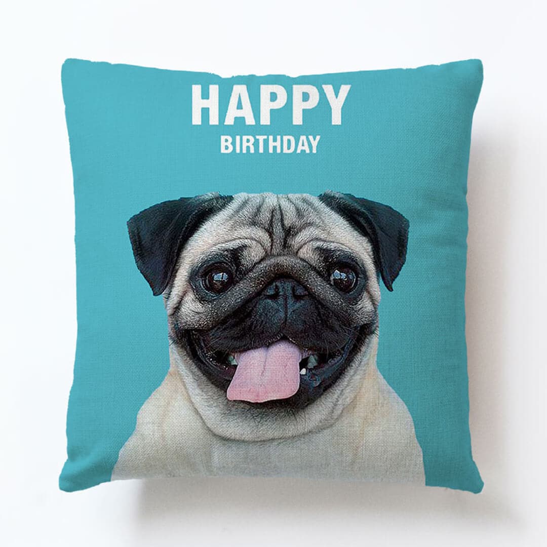 Cute Pug Art Pillow Cover dylinoshop