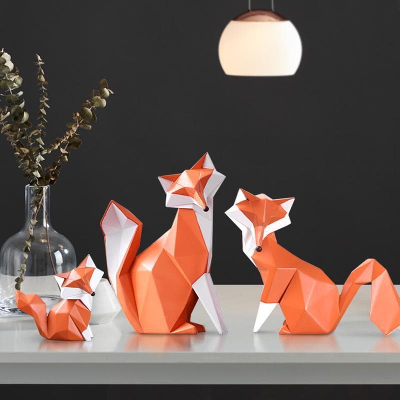 Geometric Orange Fox Feajoy