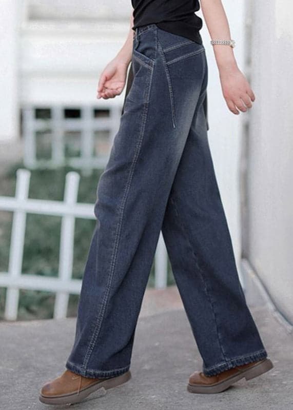 Baggy Denim Blue High Waist Pockets Cotton Straight Pants Summer NZ-LPTS22060701