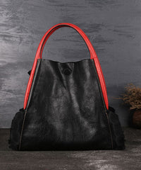 Beautiful Black Asymmetrical Design Calf Leather Satchel Handbag ZP-BGS220816