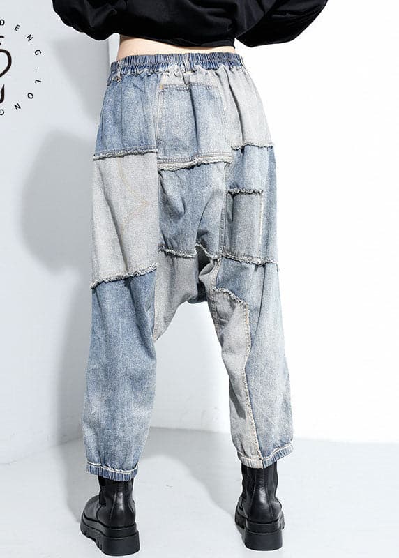 Beautiful Blue denim Patchwork Pants Spring AT-LPTS220111