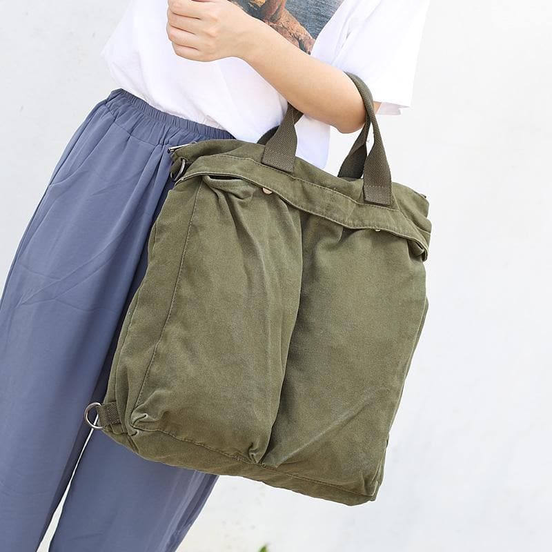 Beautiful For Women Casual green Canvas Square Backpack BGS200801