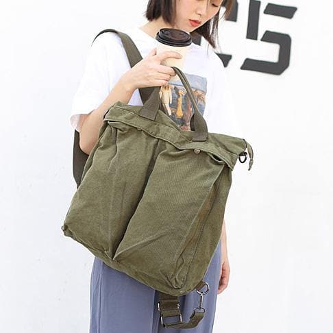 Beautiful For Women Casual green Canvas Square Backpack BGS200801